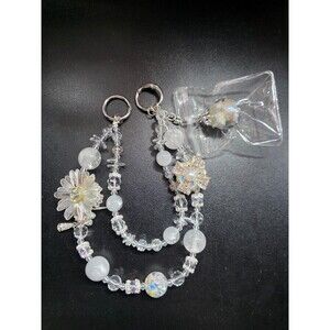 All white crystal bag chain